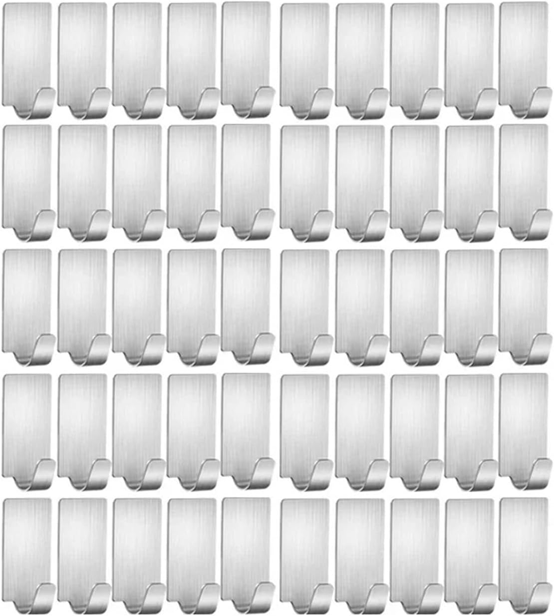100/5Pc Self Adhesive Stainless Steel Hook Small Heavy Wall Hanger Hook Bathroom Organizer Towel Rack Multi-Purpose Kitchen Hook(100PCS)