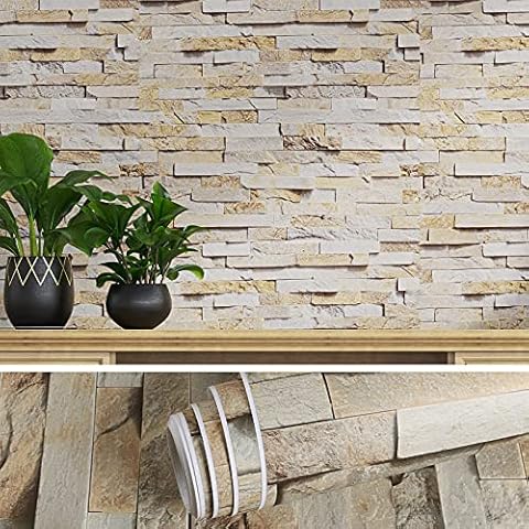 VEELIKE Papel Pintado Efecto Piedra Autoadhesivo Cover