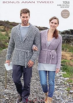 Hayfield Ladies & Mens Jackets Bonus Knitting Pattern 7053 Aran