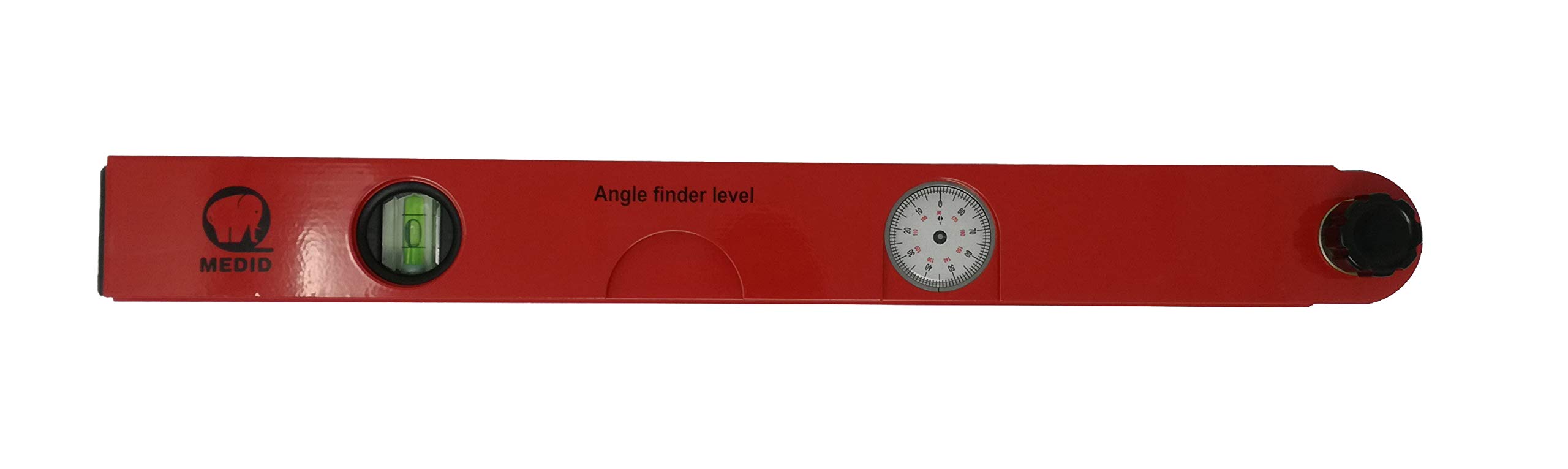 Medid MD/480000 Escuadra aluminio analógica, rango de medición de 0-220 grados, nivel analogico buscador de angulos, medidor de angulos de Precisión 0,5 grado