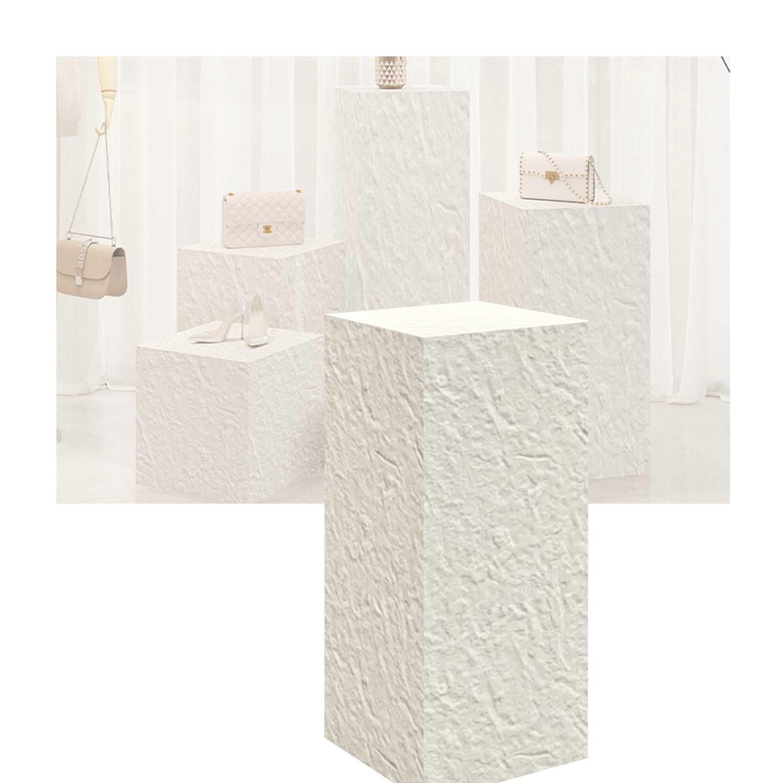 Expositor Cilindro, Columna Pedestal de Madera para Escaparate Galería Arte y Fiesta Boda, Peana Redonda Soporta 100kg(B,40x40x30cm)