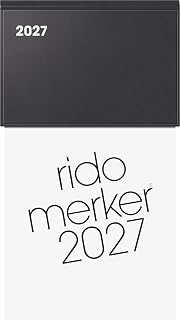 rido/idé Vormerkbuch Mod. Merker 2027 | 108×201 mm, Kunststoff, schwarz