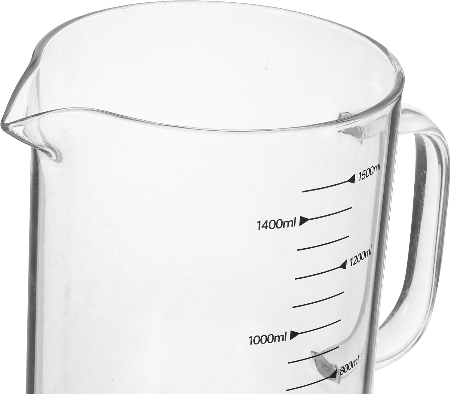 Glass Measuring Cup with Handle 1500ml, Heat-resistant Borosilicate Glass Pitcher with Scale for Baking and Kitchen Use, Portable Liquid Measuring Tool