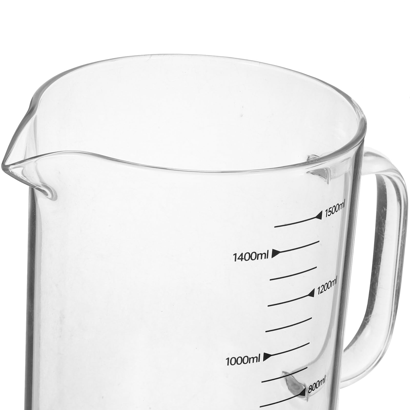 TOYANDONA Misurino in Vetro Borosilicato 1500 Ml Beccuccio Facilitato per Versamento Adatto a Hotel e Uso Quotidiano per Misurazioni Precise