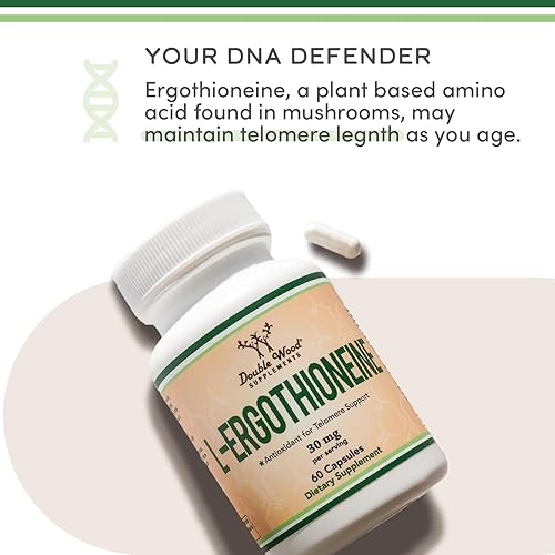 Miniatura 4 de Suplemento de ergotioneína (EGT) 30 mg de L-ergotioneína pura a base de plantas por cápsula, 60 unidades (puede apoyar la longevidad y el