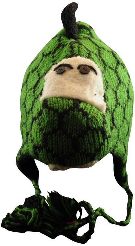 DINOSAUR Mohawk Sport 100% Wool Animal Hat Fleece Lined Beanie Ski Cap