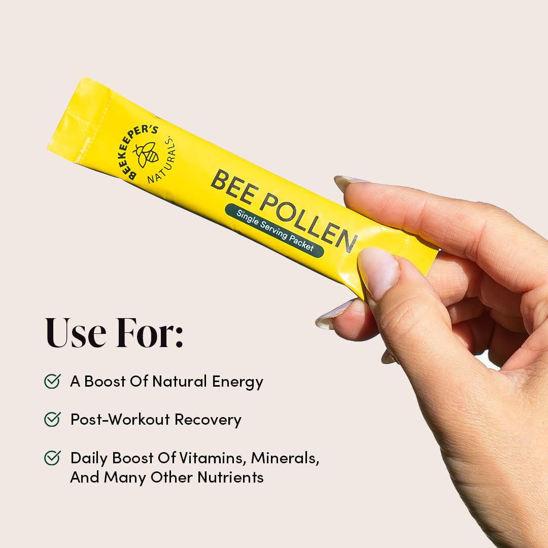 Beekeeper's Naturals 100% Raw Bee Pollen Stick Packs, Amino Acids — Amazon image 4