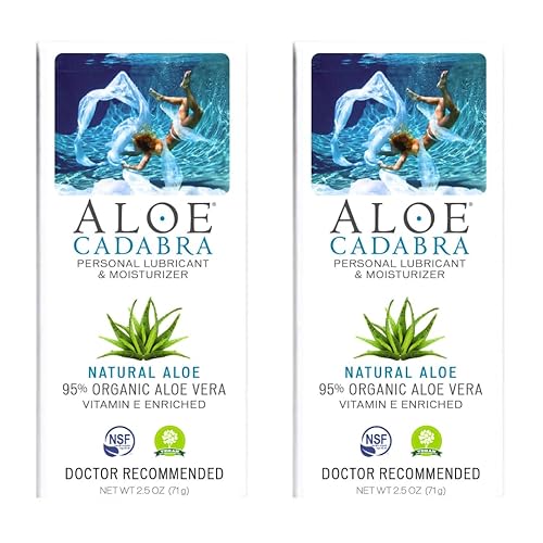 Aloe Cadabra Natural Water-Based Vaginal Moisturizer, pH Balanced (Unscented, 2.5 oz, 2 Pack) - Unscented - 2.5 Ounce (Pack of 2)