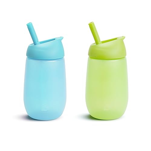 Miniatura 2 de Munchkin® Simple Clean™ - Vaso para beber con popote fácil de limpiar, 10 onzas, paquete de 2, azul/verde y Snack Catcher® para niños pequeños,