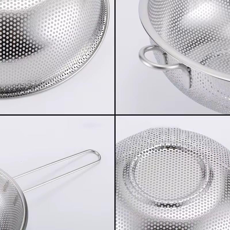 Orret Home Uzun Saplı Paslanmaz Metal Süzgeç – Makarna, Sebze ve Meyve Yıkama Süzek, Derin Gövdeli, Dayanıklı Tel Süzgeç, Mutfak Süzgeci (19 Cm)