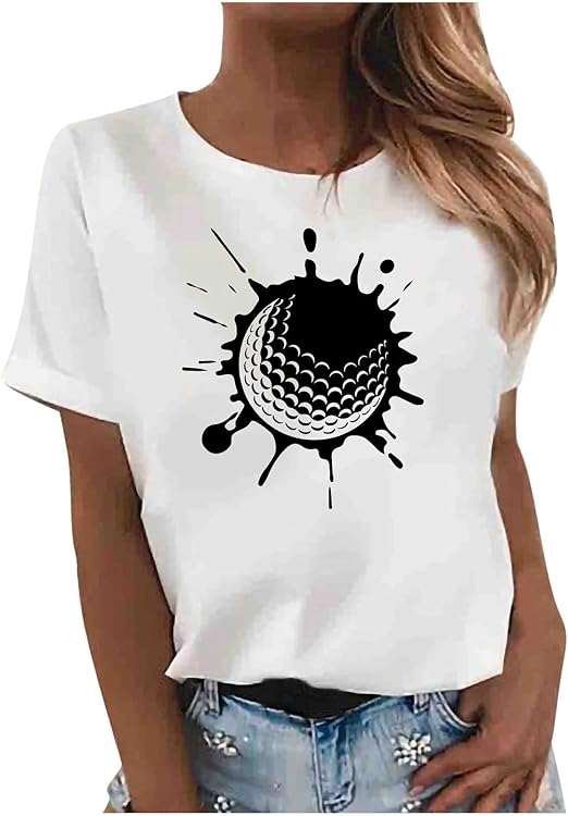 YWLINK Maglietta divertente da donna, estiva a maniche corte, girocollo, con grafica, maglietta da donna, ampia, casual, tinta unita, comoda, vestibilità classica, basic (a-verde, XXL), C-bianco, L