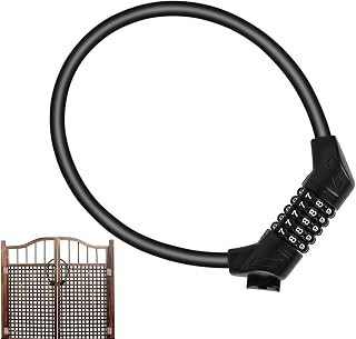 Portable Bicycle Lock,Anti-Lost Keyless Cable Lock with 5-Digit Code for Security - Cycling Gear Combination Lock for Mountain Bikes Bicycles Doors Scooters