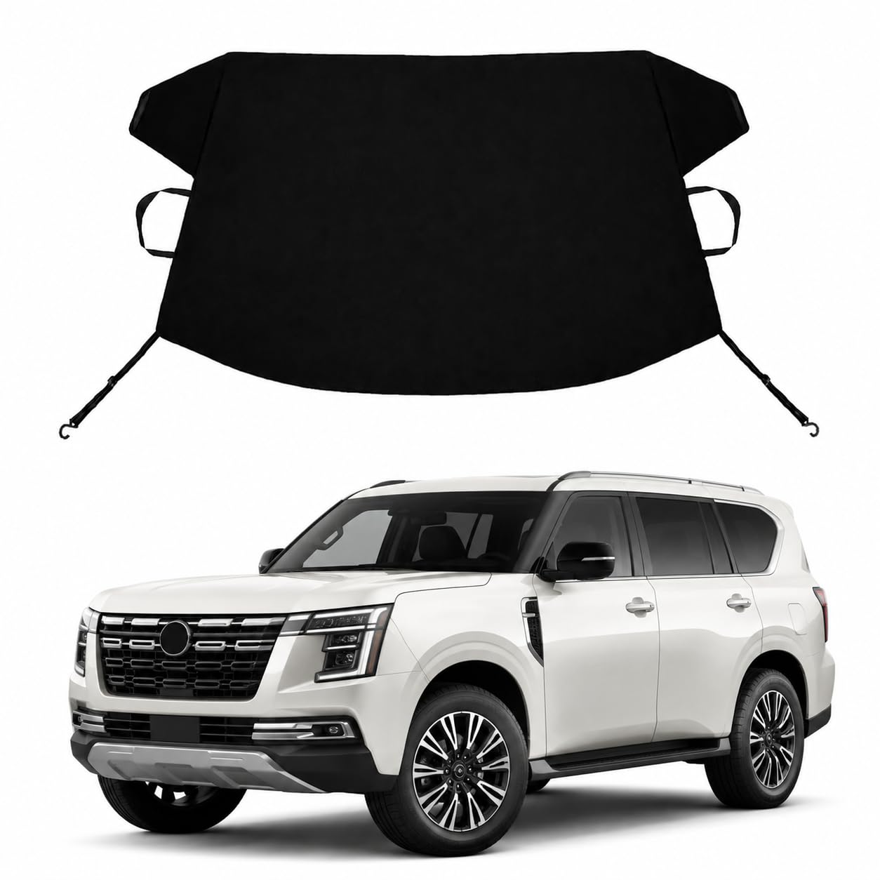 Armada Custom Windshield Cover for Ice and Snow Ni-ssan Armada Heavy Duty 600D Oxford Fabric Windshield Protector Fit Waterproof Frost Snow Cover Winter Car Accessories