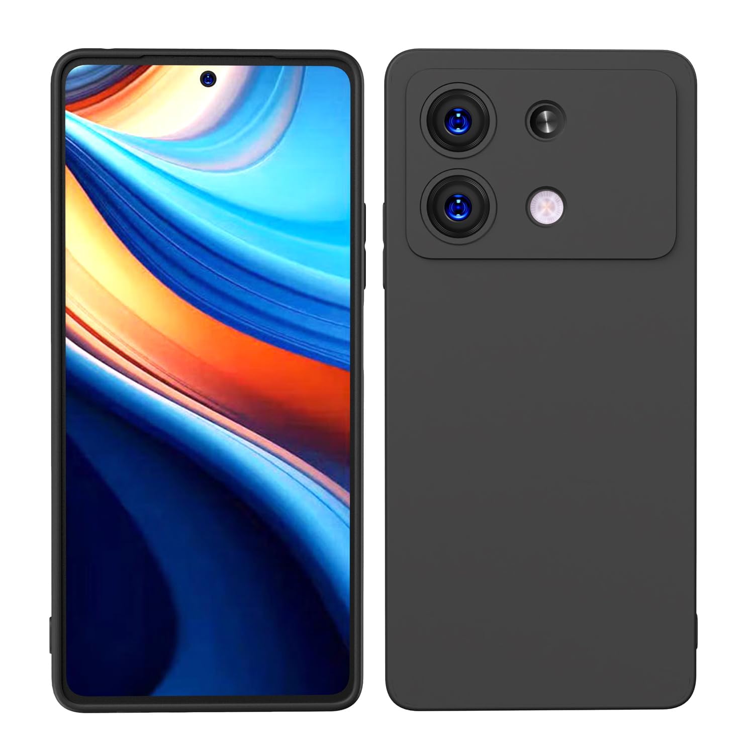 Matte Flexible Back Cover for Poco X6 Neo (5G) | Slim Silicone with Soft Lining Shockproof Full Body Bumper Case (Black) Poco X6 Neo (5G) — Amazon image 4