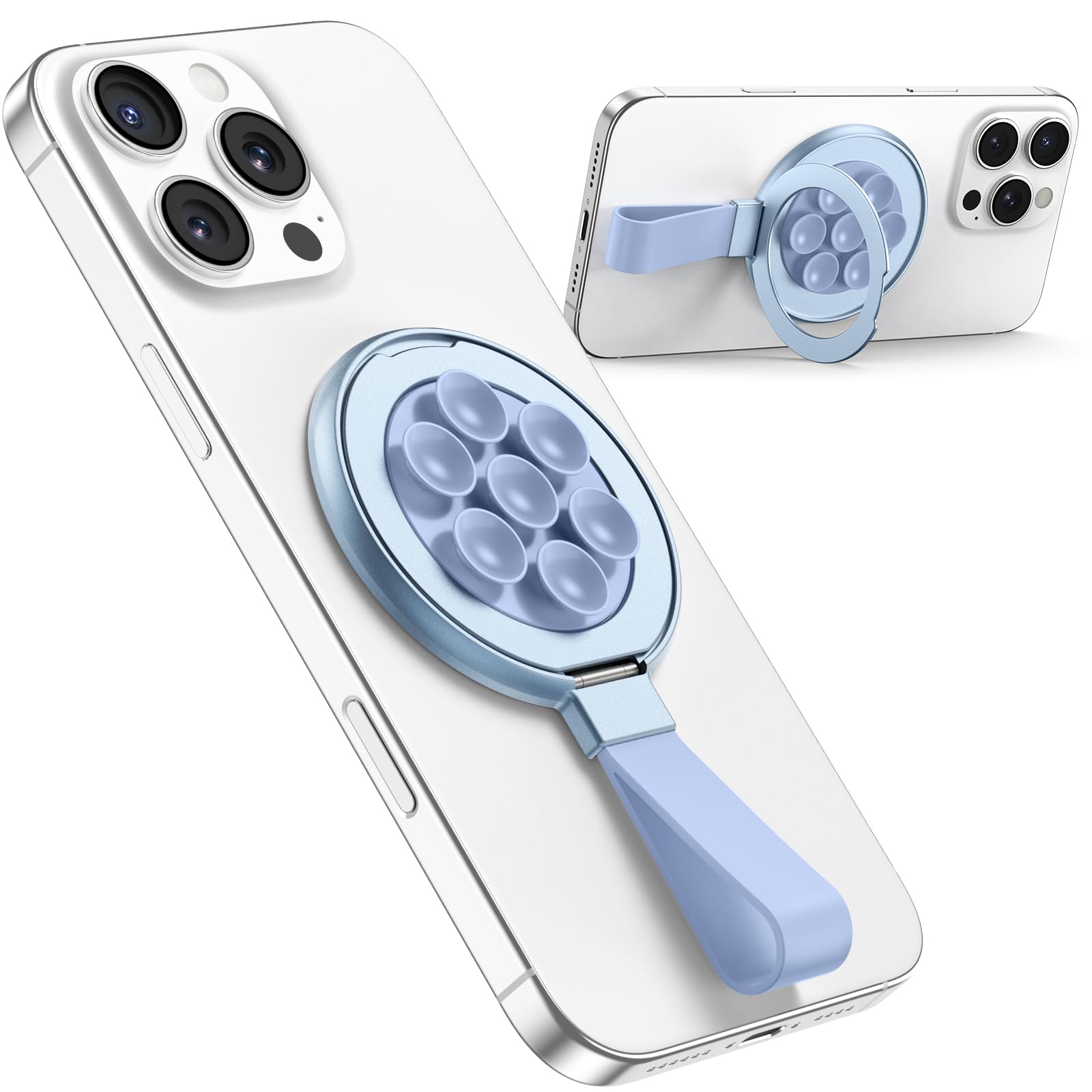 Support magnétique téléphone ventouse TAURI bleu fixation mains libres