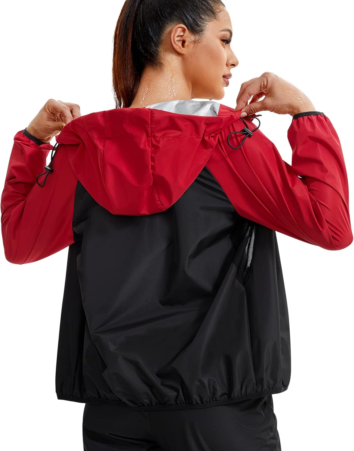 Junlan Sauna Suit for Women Sweat Jacket Gym Workout Vest Sweat Suits for Women - Image 5