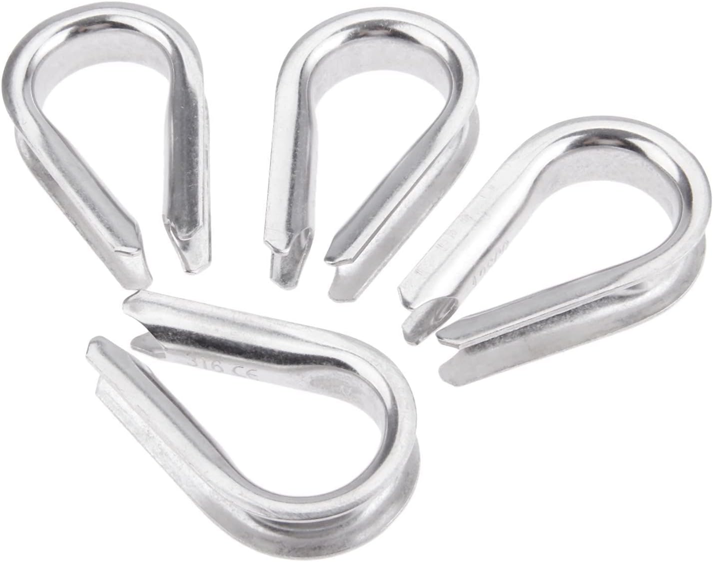 4Pcs 1/2" Wire Rope Chain Thimble for Boat Rigging Anchor Boat Terminating Splicing 316 Stainless - Image 6