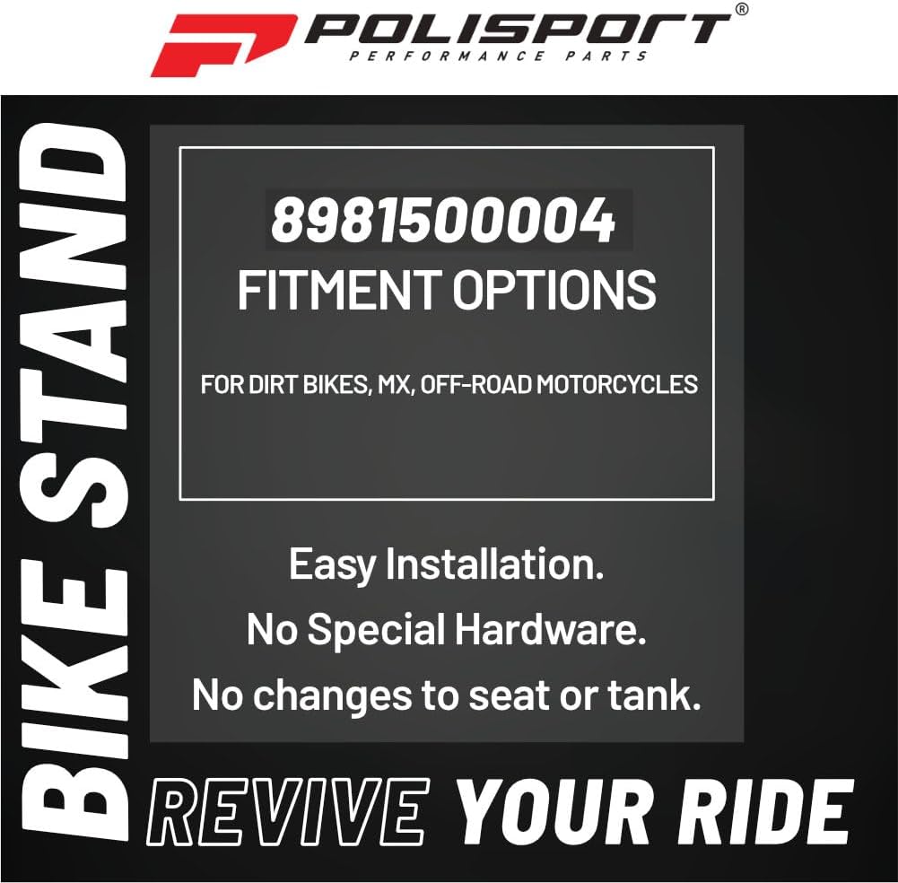 Polisport Foldable Pit Bike Stand – Lightweight, Heavy-Duty Motocross Stand for Dirt Bikes, MX, Off-Road Motorcycles – Compact, Portable, 552 lb Capacity – FIM Podium Official Stand – Red