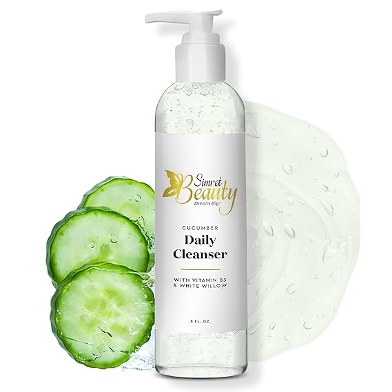 Daily Face Cleanser Foaming Gel Face Wash with Vitamin B3 & Cucumber – Face Wash For Men and Women – Day And Night Time Face Wash Skincare - 8 fl oz