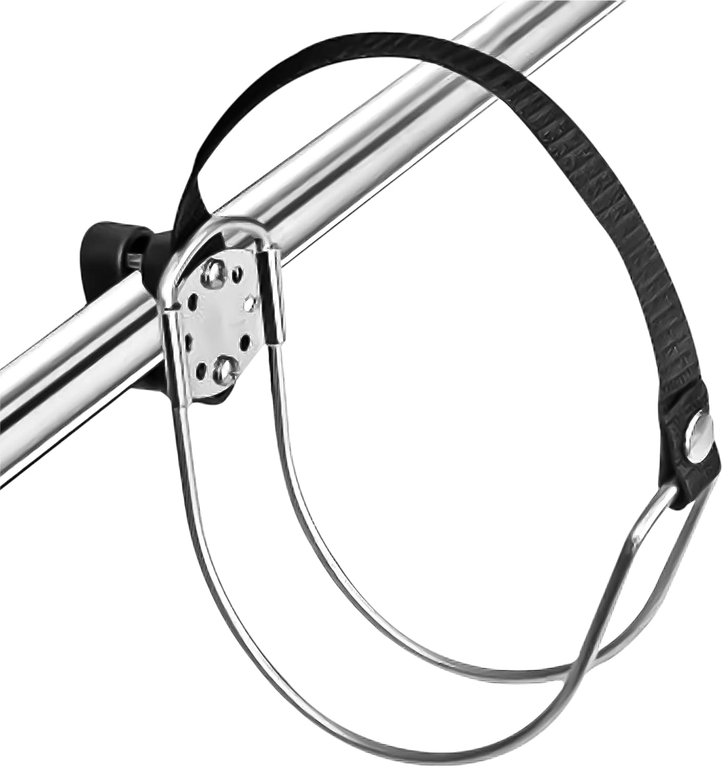 Five Oceans Marine Boat Rail Mount Life Ring Buoy Bracket Holder (Stainles Steel Bracket & Strap