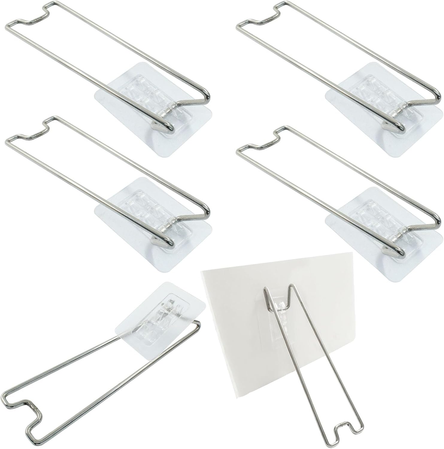 5Pcs Silver Self Adjustable Picture Easel Stand Metal Self Adhesive Picture Frame Easel Small Frame Easel Backs 7.08" Tall for Picture Frame Photo Frame Back