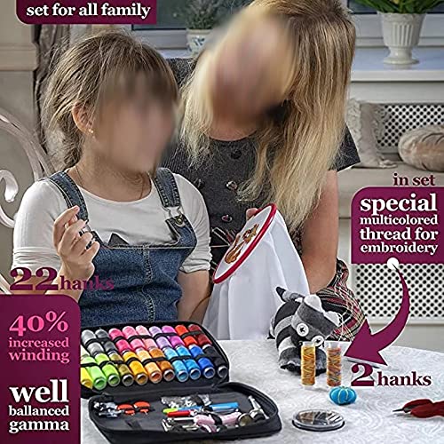 Kits de couture complets avec boîte multifonctions pour broderie et filage - 6
