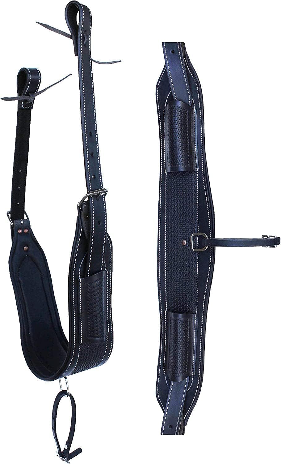 HUMAYL Saddlery Rear Girth Back Cinch Strap Western Horse Saddle Bucking Strap Flank Cinch Smooth Leather Size Length: 40 Buckle to Buckle & Width: 2.75 with 2 Buckles, GIRTH55