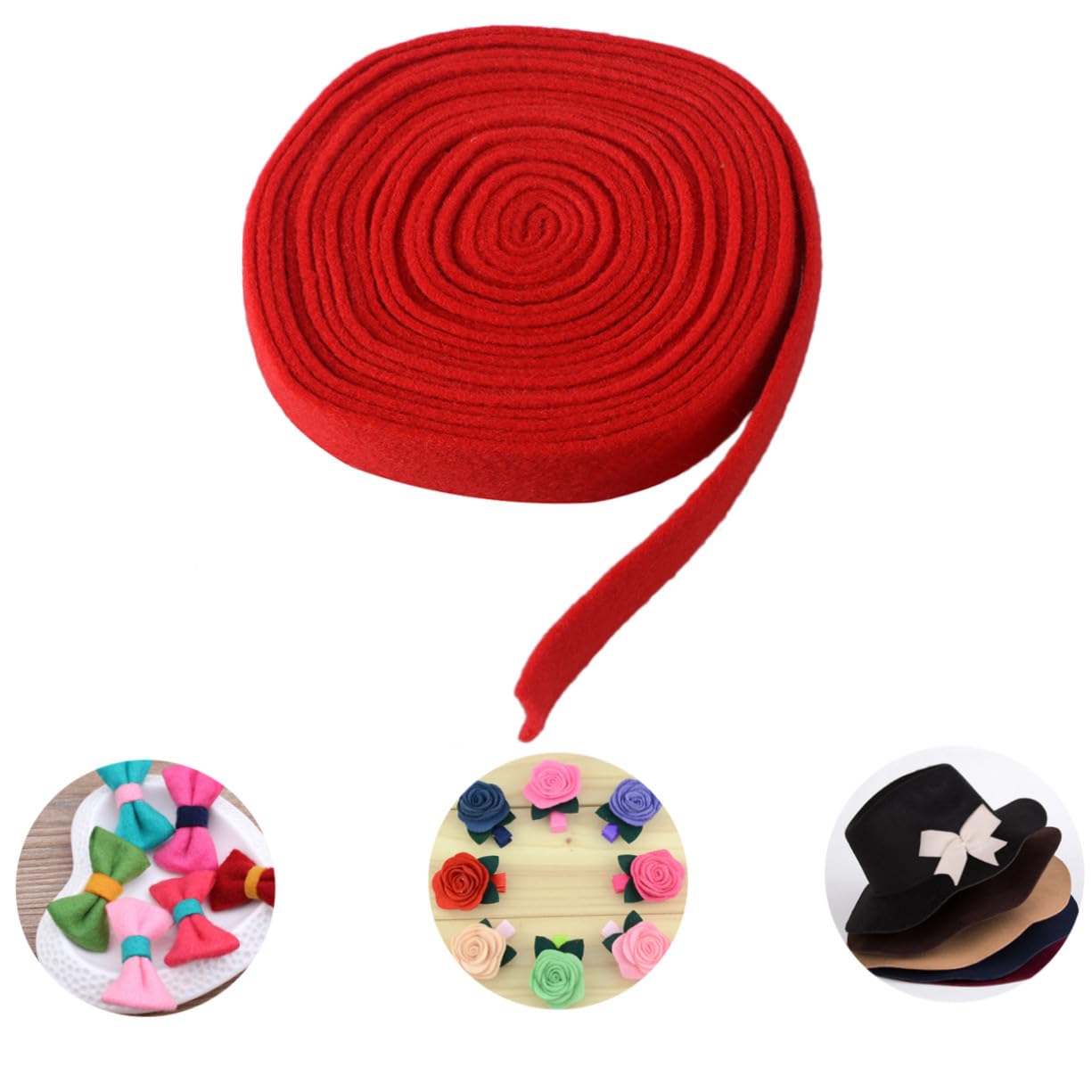 Ruban feutre de laine rouge non décolorant indispensable pour sublimer vos paquets cadeaux de Noël