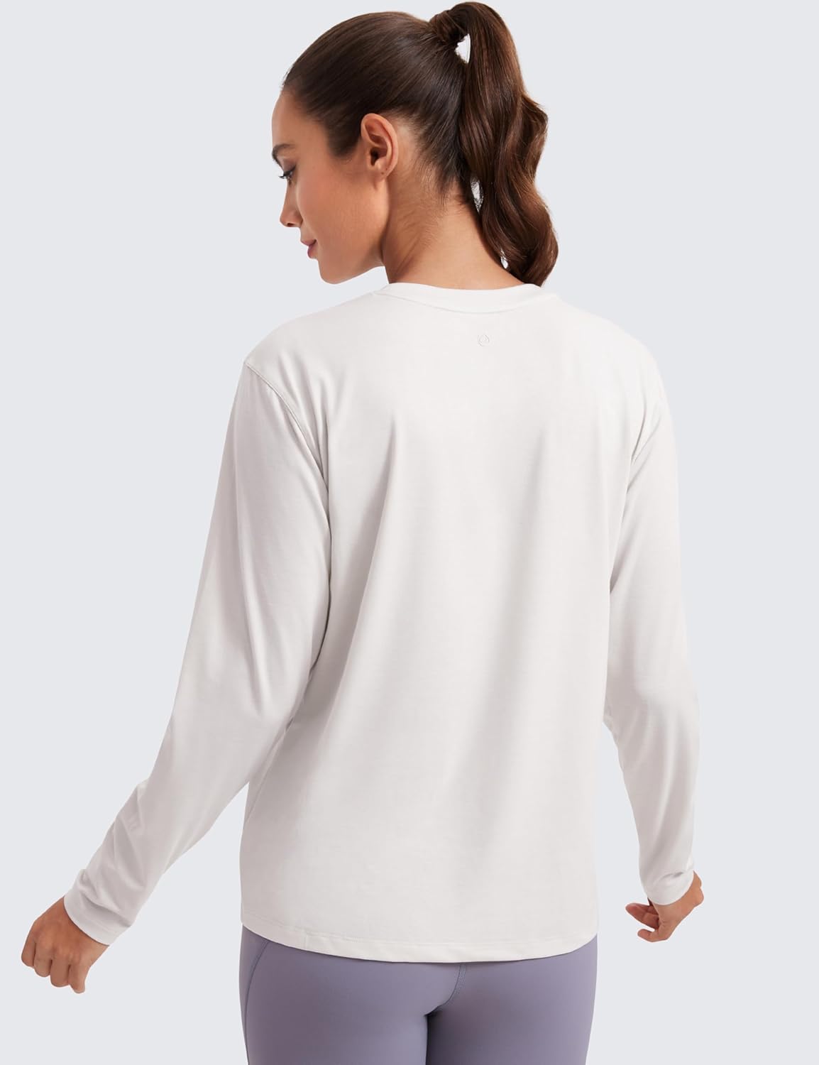 CRZ YOGA Womens Long Sleeve Tops High Crew Neck Casual Fall Shirts Basic Quick Dry Workout Athletic T-Shirt - Image 2