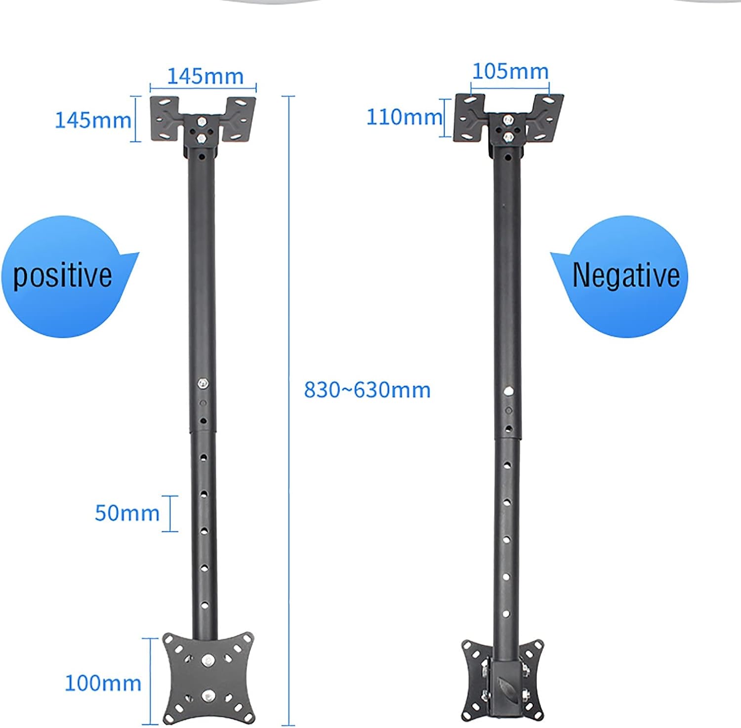 テレビスタンド、テレビ壁掛け傾斜、回転式テレビ天井マウント、ほとんどの12～32インチフラットパネルLCDに対応、耐荷重90ポンド、