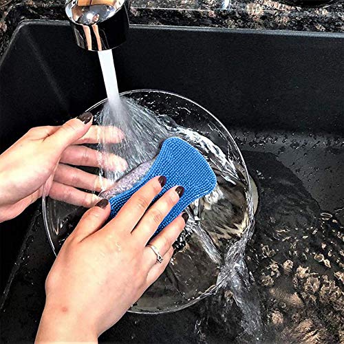Lubrima Silicone Sponge Dish Sponges, Sponges For Cleaning Dishes, Kitchen Gadgets, 3 Scrub Sponges For Dishes Kitchen Sponges Scrubber Brush Household Supplies Accessories #TOP5