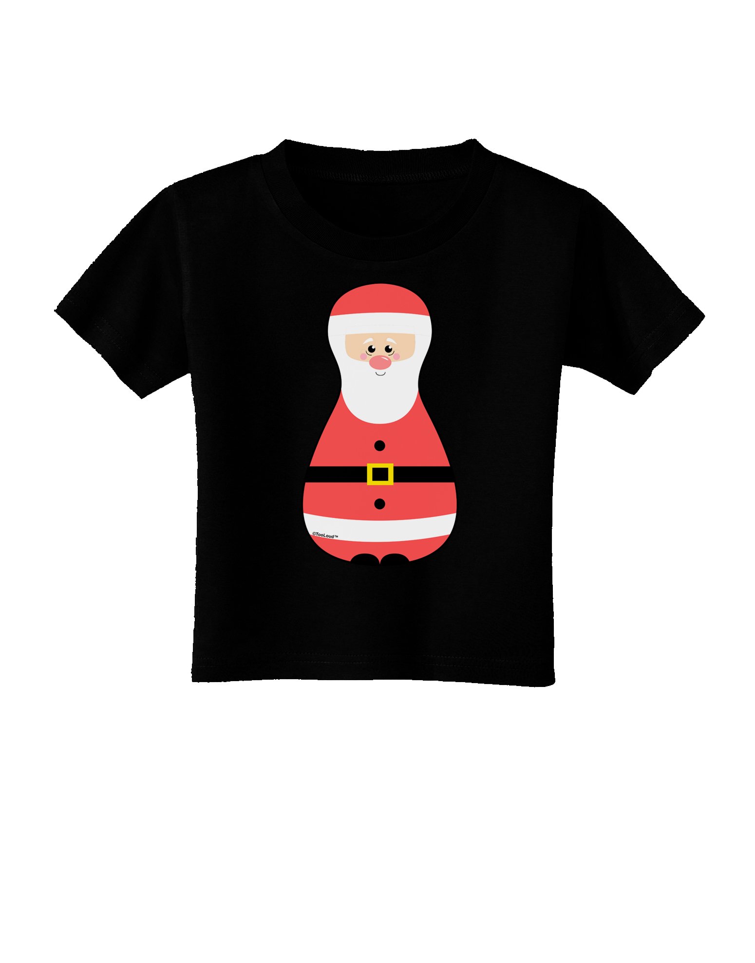 TOOLOUD Cute Santa Matryoshka Nesting Doll - Christmas Toddler T-Shirt Dark Black - 3T