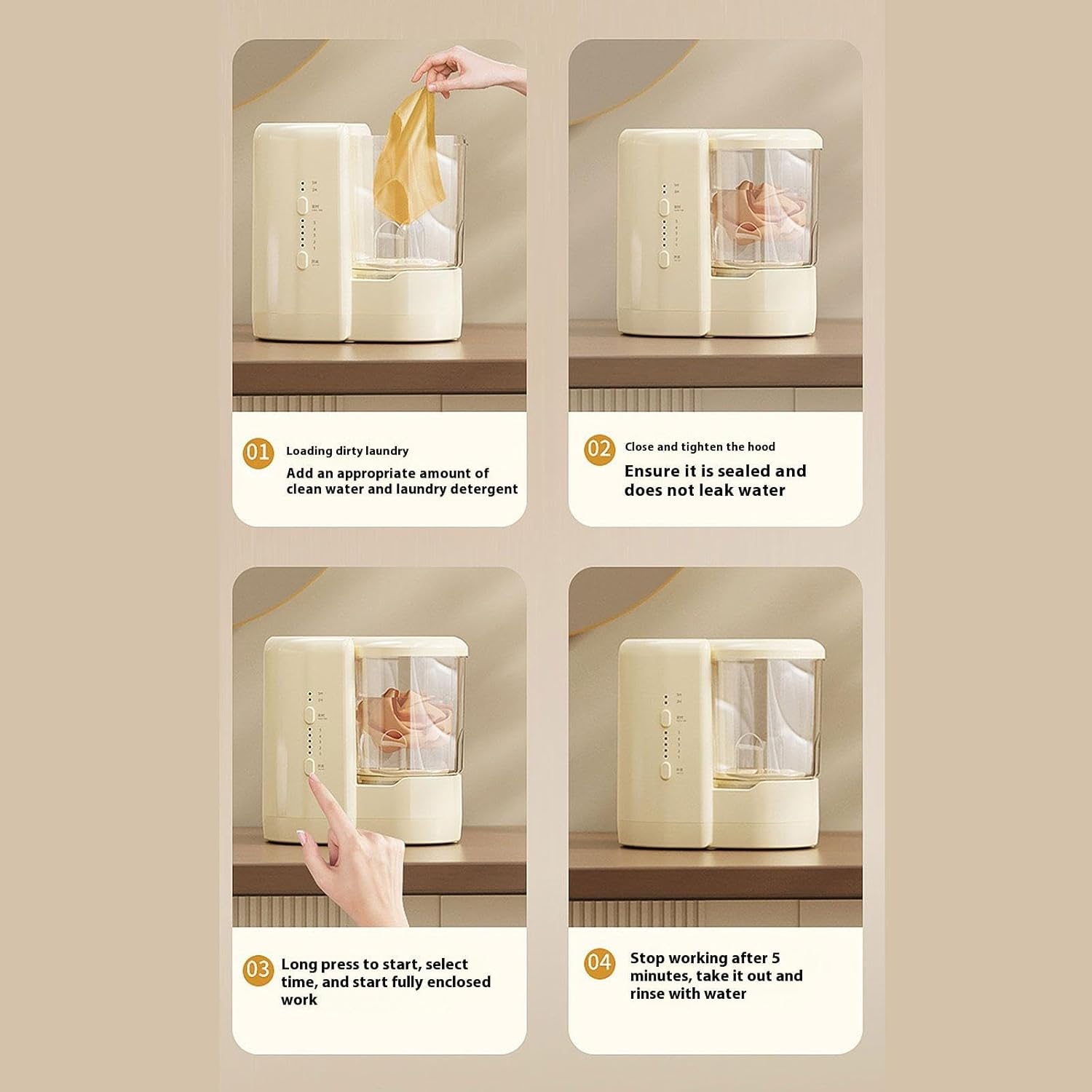 下着洗濯機自動乾燥多機能ランドリーカップ、乾燥した旅行/家庭用ランドリーの