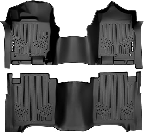 SMARTLINER Alfombrillas de piso de 2 filas para todo tipo de clima para Nissan Titan 2017-2024