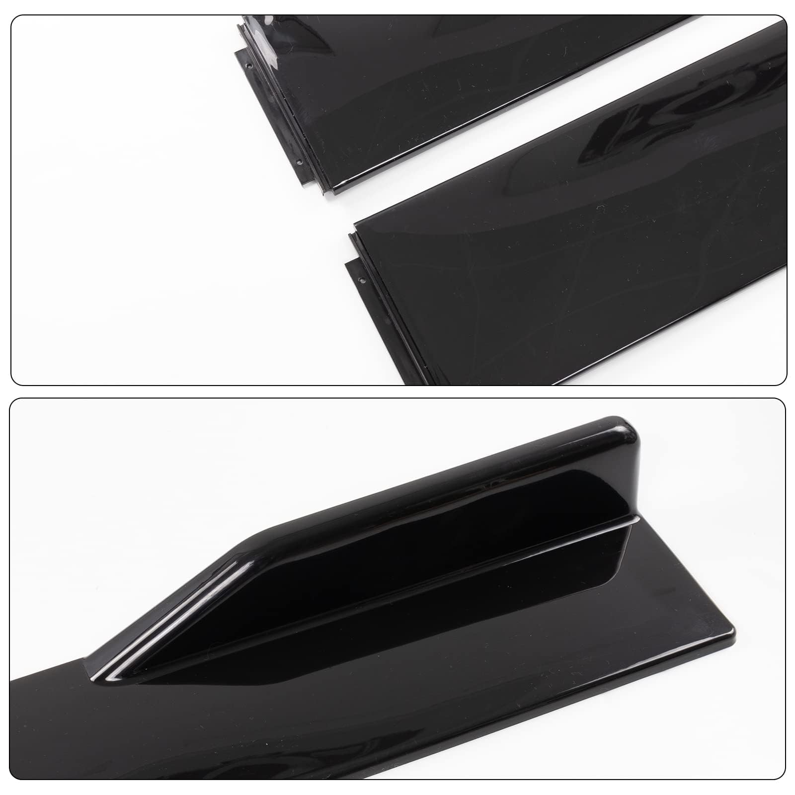 AUTOXBERT 2.2m Faldas Laterales Universales de Coche de Extensión de Panel de Balancín de Labio de Divisor Negro Brillante, Extensión de Faldas Laterales Universales de Panel de Balancín