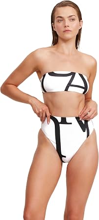 Gottex Luma Womens Bandeau Bikini Top, Alphabetic Print, Tube Style, Stylish, Elegant & Comfortable Swimwear
