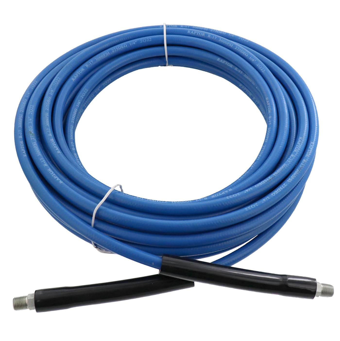 Raptor Blast 1/4 in. x 50 ft. 3000PSI Blue Non-Marking Carpet Cleaning Solution Hose