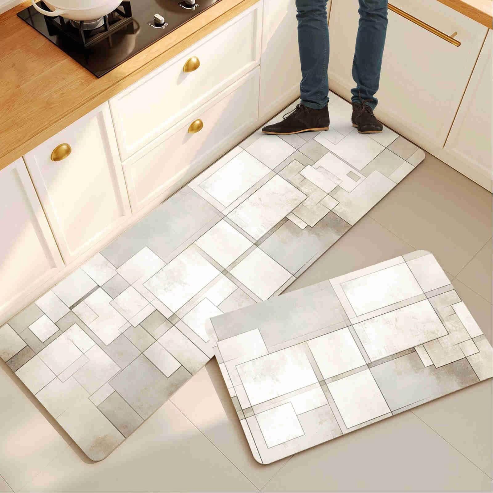 Tapis cuisine devant évier et couloir blanc 80x240cm pour sublimer votre intérieur moderne