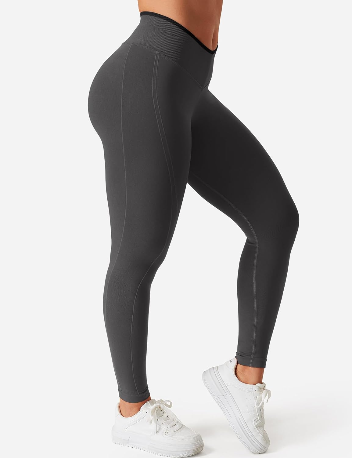YEOREO Workout Leggings Womens V Waist Butt Scrunch Gym Leggings Booty Lifting Seamless Yoga Pants - Image 4