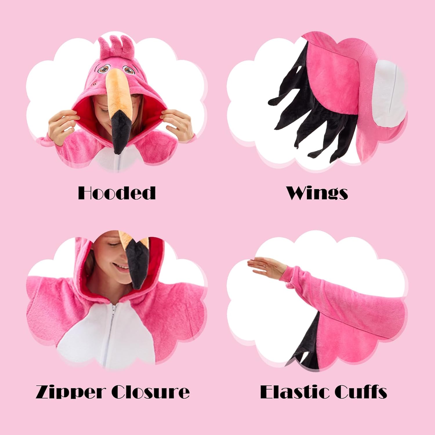 NEWCOSPLAY Unisex Adult Onesie Pajamas Animal One Piece Costume Cosplay Sleepwear - Image 7