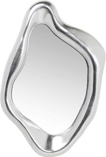 Kare Design Specchio Hologram, Argento, 117x68 cm, montaggio verticale e orrizontale, forma organica, oggetto di design