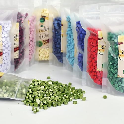 Miniatura 5 de Cera de sellado roja, cuentas de sellado de cera de 17.64 oz, 1400 cuentas de sello de cera roja carmesí para sello de cera, ideal para adornar