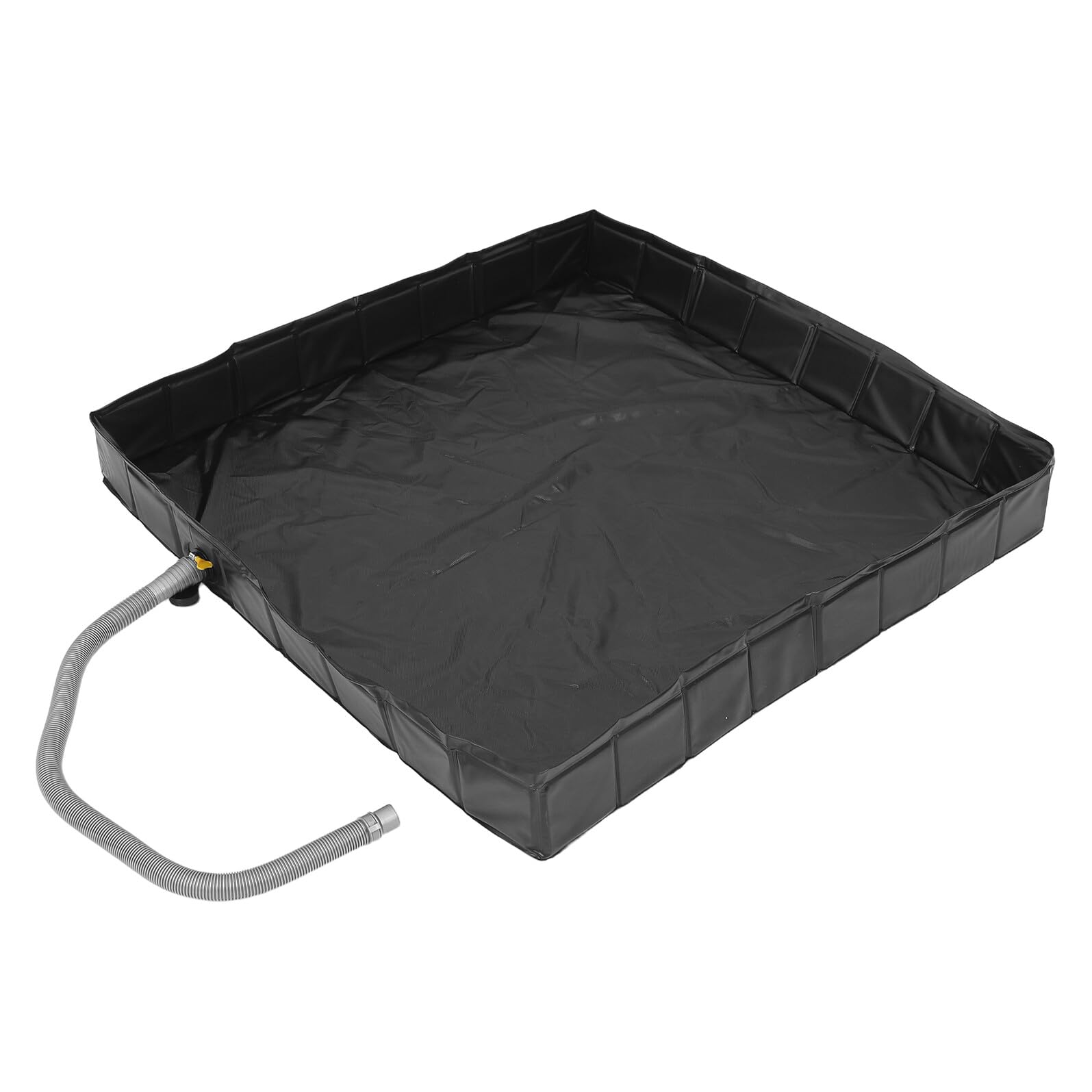 Operitacx Base de Ducha Provisional Plegable Cuadrada con Desagüe | Pvc y Pp, Negro, para Pies, Uso en Hiking y Bases Temporales, Incluye Tubo Extraíble
