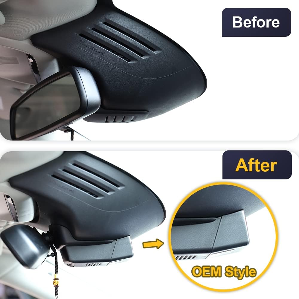 Fitcamx 2K Front and Rear Dash Cam Suitable for Volvo S60 V60 2019 2020 2021 2022 T5 T6 T8 B5, OEM Style, Dual 1440P+1080P HD Video, Loop Recording WiFi, Gravity Sensor, WDR Night Vision, 64GB Card