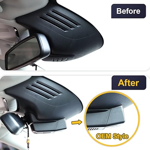 Miniatura 4 de Fitcamx Cámara de salpicadero delantera y trasera 2K adecuada para Volvo XC60 2018 2019 2020 2021 T5 T6, V90 S90 2017-2021 (Modelo A), aspecto de