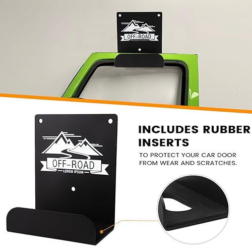 Miniatura 4 de Soporte de almacenamiento para colgar de puerta para Jeep, extraíble, soporte de almacenamiento de puerta con forro de goma compatible con Jeep