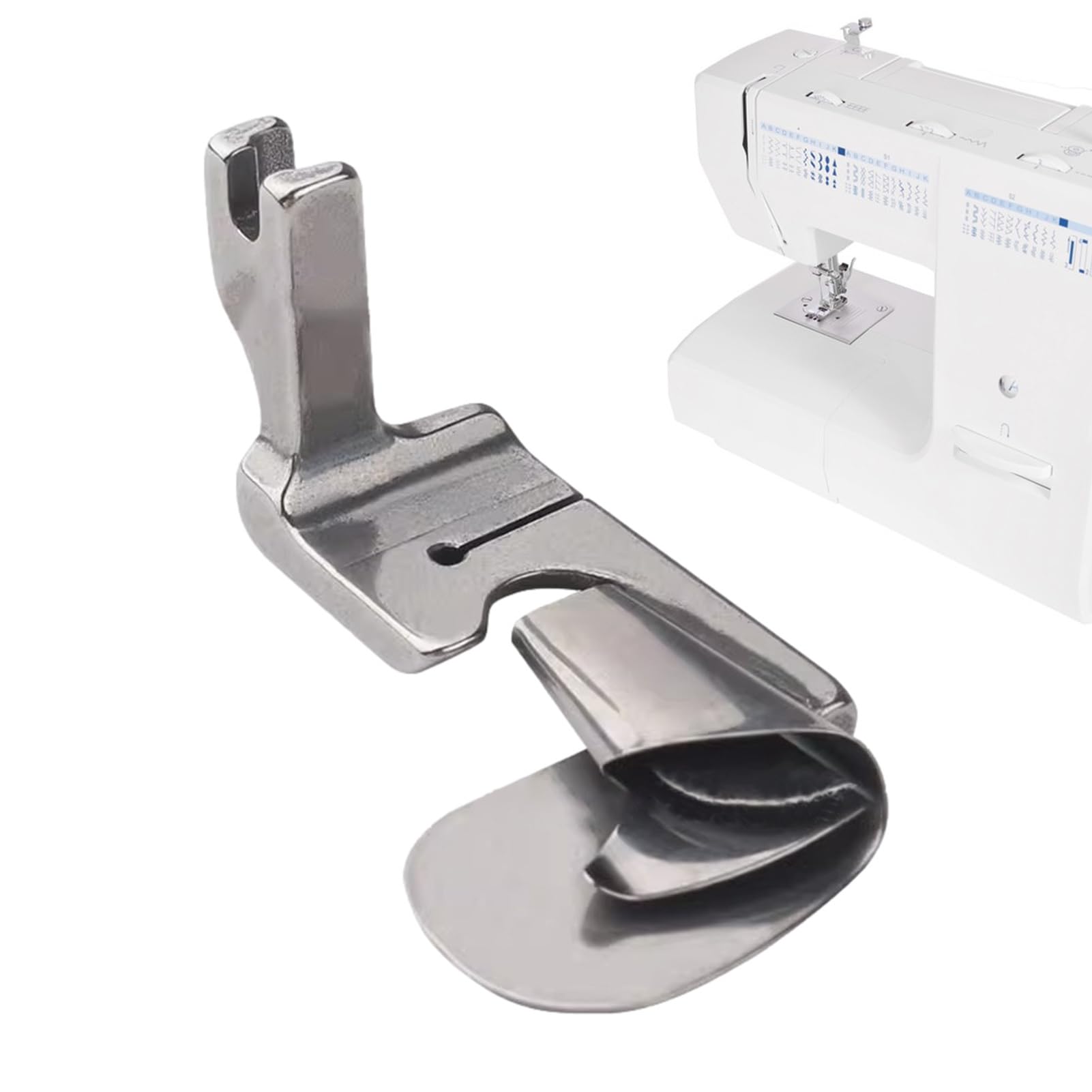 Pied Presseur à Rouleau Multifonction 5 En 1 T5 - Guide Bord Gauche/Droit - Compatible Singer, Juki, Brother - Bleu Acier Robuste