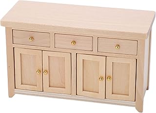 Dollhouse Cabinet, Miniature 1:12 Scale Dollhouse Furniture Living Room for Desk Wood