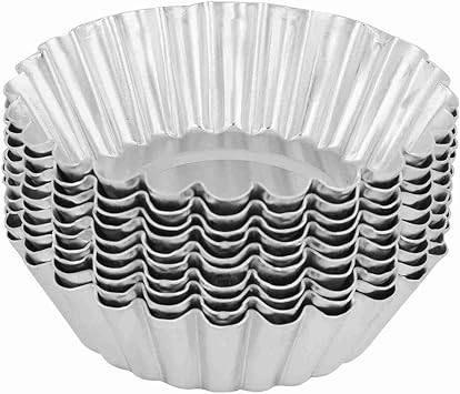 10Pcs Aluminum Alloy Egg Tart Baking Mold Tart Mould Bakeware for Cookies Fondant Cakes DIY Cooking
