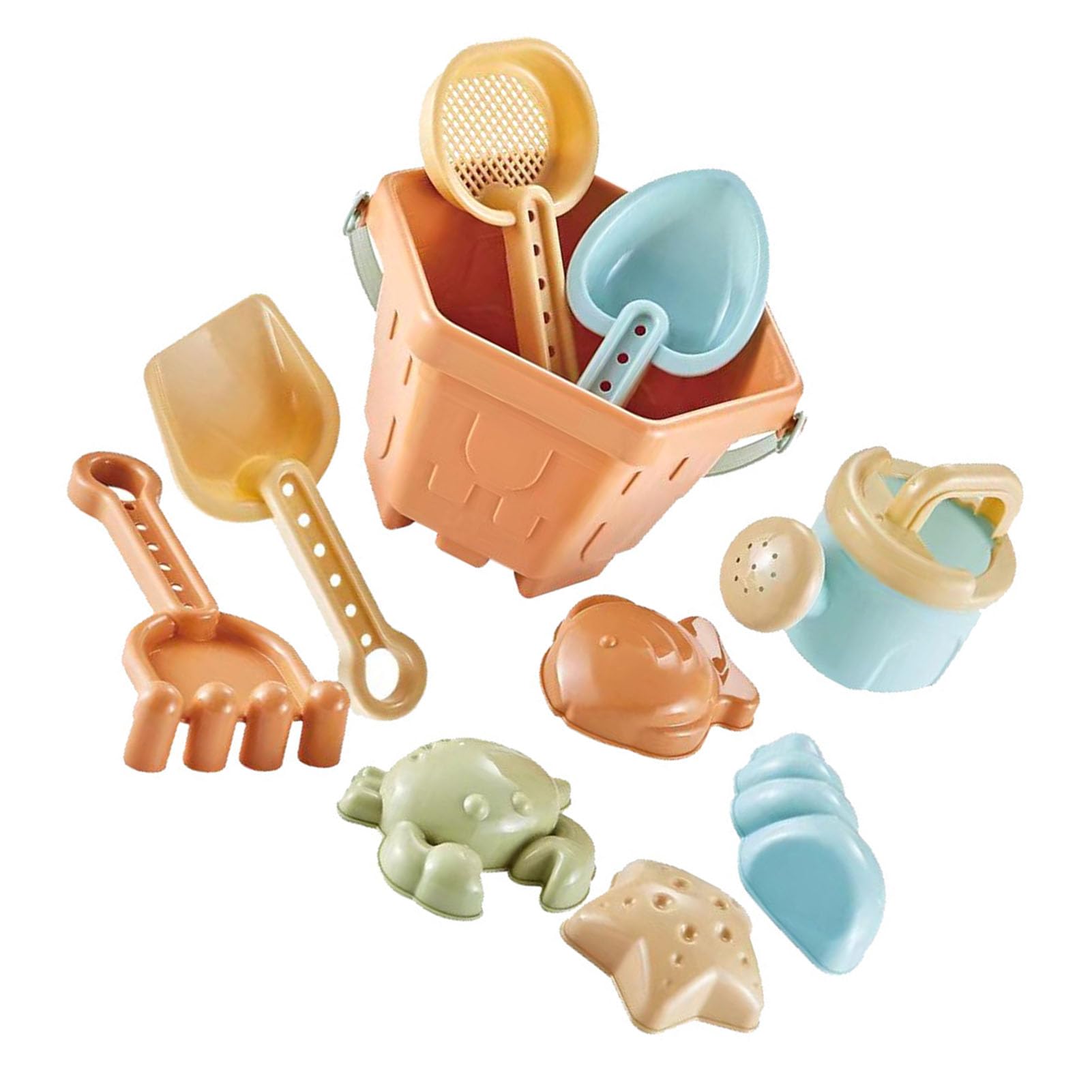 Giocattoli di Sabbia Set Completo per Bambini con Secchio Pala Rastrello Organizzatore - Ideale per Sabbiera Gioco all'Aperto e Viaggi - Resistente Facile da Trasportare Divertimento in Famiglia